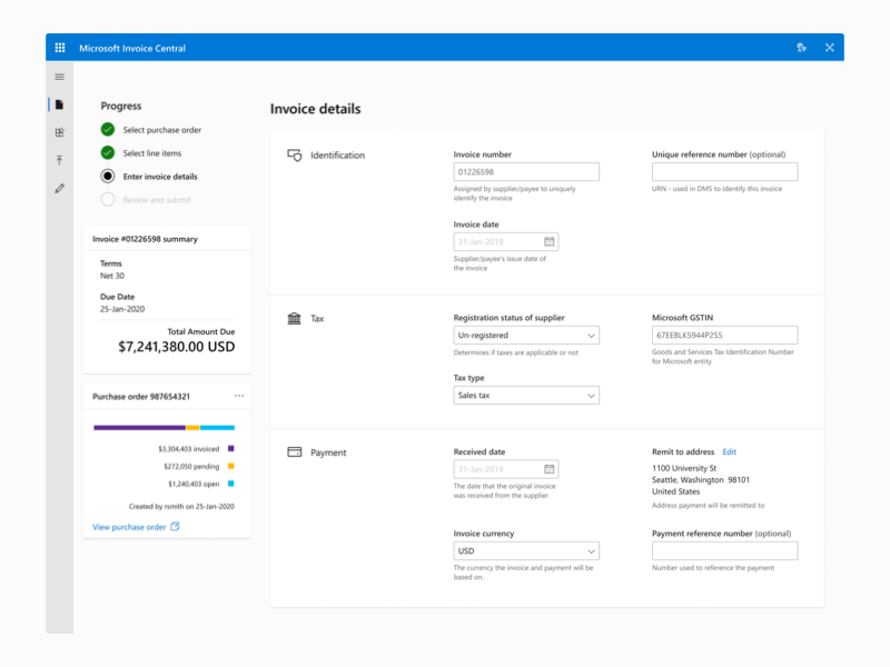 Microsoft Invoice UX Case Study